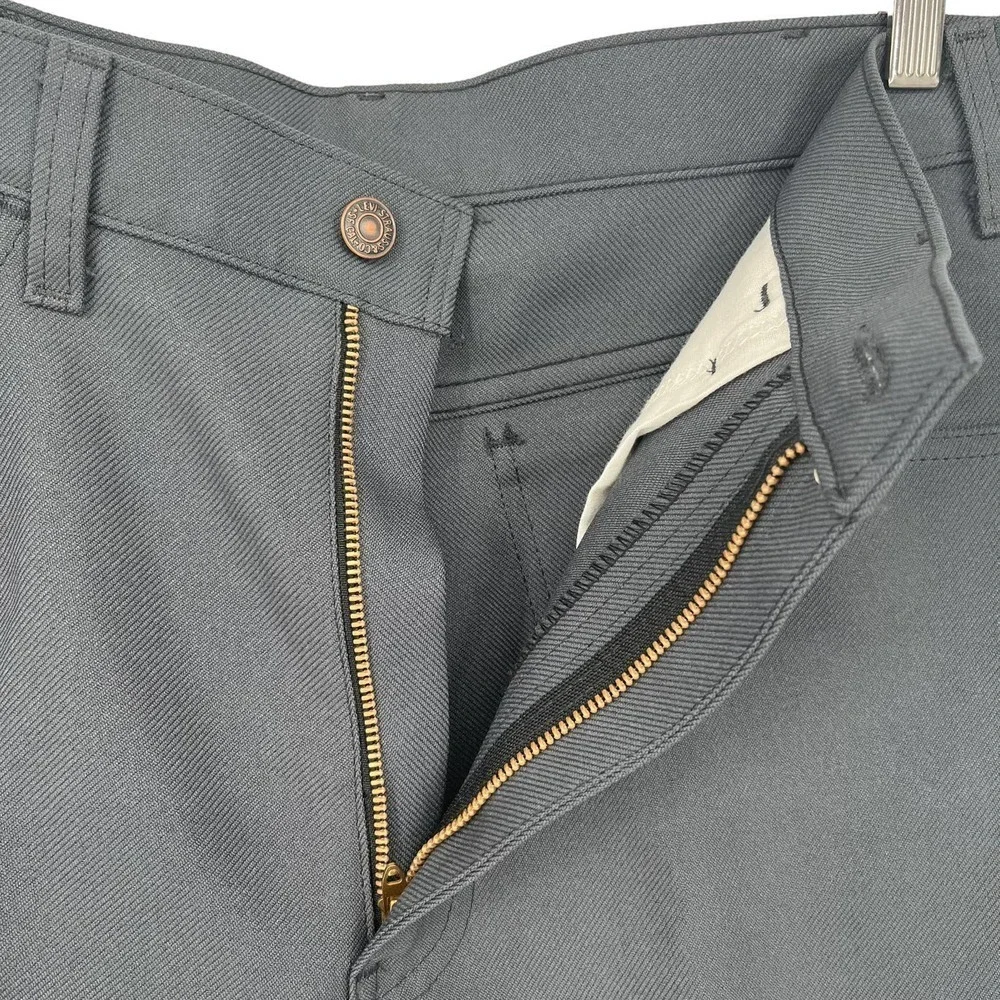 Vintage 1975 Levi’s Pants Dacron Straight Leg Black‎ Tab Gray 36x32